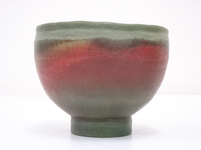 内田邦太郎　硝子　新芽色　抹茶碗　ガラス　共箱　茶道具　美品　Q1801 内田邦太郎 硝子 新芽色 抹茶碗 ガラス 共箱 茶道具 美品 Q1801